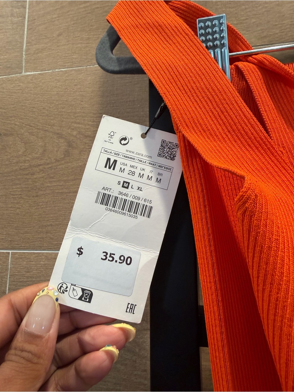 Zara Orange Ribbed Tank Dress - Picture 2 of 2